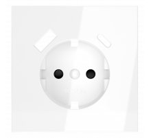 Накладка для розетки с заземлением и защитными шторками, с USB A+C Voltum S70 (белый глянцевый) VLS001001