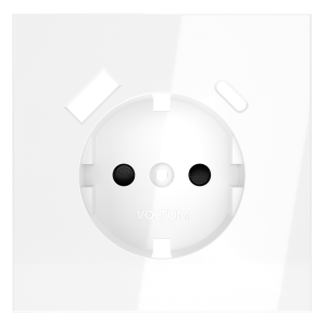 Накладка для розетки с заземлением и защитными шторками, с USB A+C Voltum S70 (белый глянцевый) VLS001001