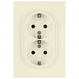 Розетка Эра Arktik 16-2104-02 двойная с заземлением 2X2P+E Schuko 16А-250В слоновая кость Б0070445
