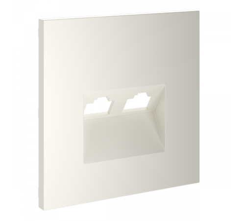 Накладка для розетки компьютерной двойной RJ45+RJ45 кат.6 Voltum S70 (хлопок) VLS001413