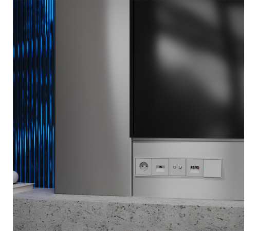 Накладка для розетки компьютерной RJ45 кат.6 Voltum S70 (серый) VLS001316