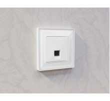 Комплект механизма компьютерной розетки RJ-45 экранированной с автоматической защитной шторкой Alfa Белый матовый Quant Ambrella Volt MA132005 (AP1320, VM185)