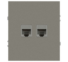 Розетка Эра Arktik 16-3108-07 информационная двойная 2XRJ45 титан Б0070490