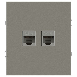 Розетка Эра Arktik 16-3108-07 информационная двойная 2XRJ45 титан Б0070490