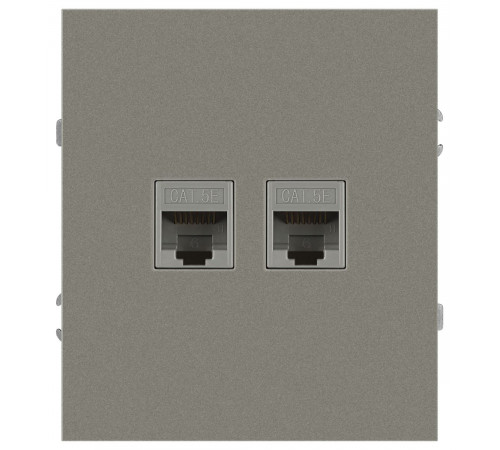 Розетка Эра Arktik 16-3108-07 информационная двойная 2XRJ45 титан Б0070490