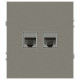 Розетка Эра Arktik 16-3108-07 информационная двойная 2XRJ45 титан Б0070490