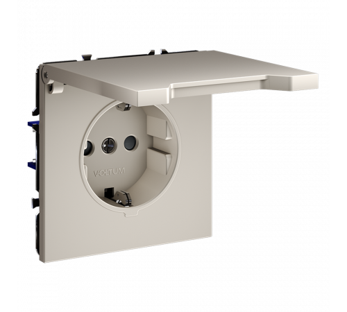Розетка с защитными шторками и крышкой Voltum S70 VLS040303 Розетка с защитными шторками и крышкой Voltum S70 VLS040303