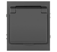 Розетка Эра Arktik 16-2103-06 с заземлением 2P+E Schuko со шторками с крышкой 16А-250В графит Б0070439