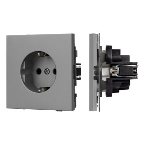 Механизм электрической розетки Arlight SCT-TENDO-MEU1-PL-GR (230V, 16A) 054080