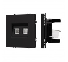 Механизм сдвоенной телефонной розетки Arlight SCT-NOBE-MTL2-SFPL-BK (RJ-11, 4C) (Черный оникс) 054309