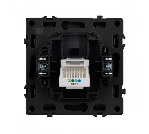 Механизм телефонной розетки Arlight SCT-NOBE-MTL1-SFPL-BK (RJ-11, 4C) (Черный оникс) 054301