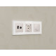 Комплект механизма электрической розетки 2USB С+C 20W Ambrella Volt MA210510 (быстрая зарядка) с/з на винтовых зажимах 16A-250V Alfa Жемчуг Quant