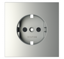 Накладка для розетки с заземлением и защитными шторками Voltum S70 (сталь) VLS000705