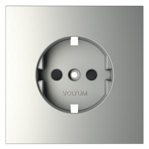 Накладка для розетки с заземлением и защитными шторками Voltum S70 (сталь) VLS000705