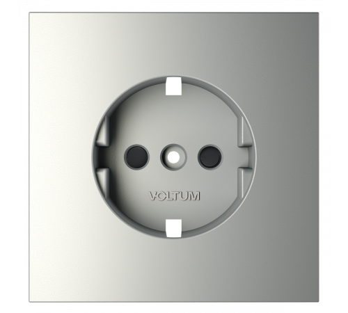 Накладка для розетки с заземлением и защитными шторками Voltum S70 (сталь) VLS000705