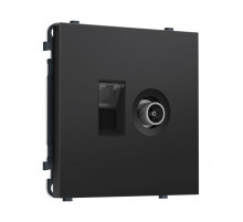 Комплект механизма розетки компьютерной + TV оконечной SIGMA Черный матовый RJ-45 Ambrella Volt MS812510 (SP8125, PR195)