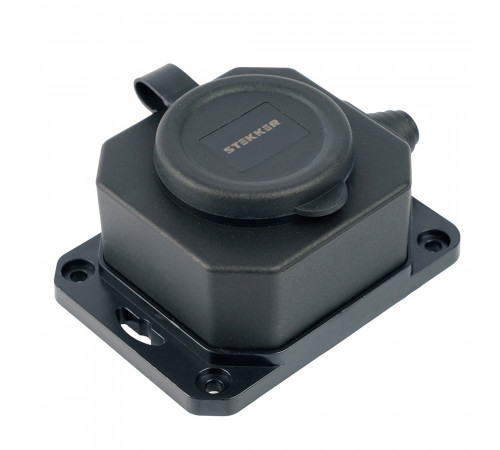 Розетка переносная 1-местная c/з Stekker RST16-1-44 250В 16А IP44 черный 50804