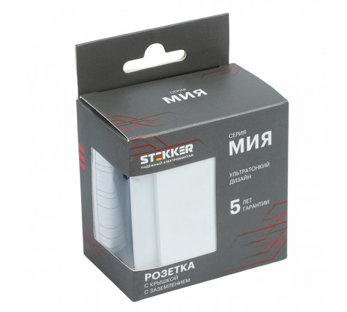 Розетка 1-местная Stekker 250В 16А Мия RST16-3112-01 50441