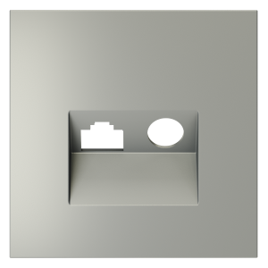 Накладка для розетки TV+RJ45 кат. 6 Voltum S70 (сталь) VLS002705