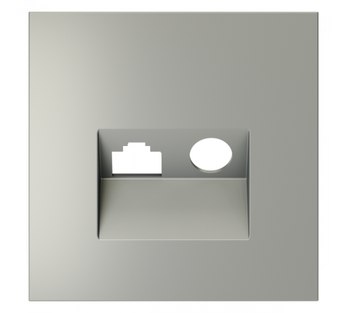 Накладка для розетки TV+RJ45 кат. 6 Voltum S70 (сталь) VLS002705