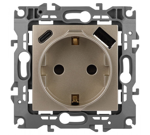 Розетка со шторками с USB type-A+C Эра 12-4108-04 Б0067727 Розетка со шторками с USB type-A+C Эра 12-4108-04 Б0067727
