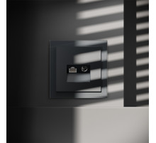 Розетка телевизионная встраиваемая Voltum S70 TV+RJ45 кат. 6, (графит) VLS060707