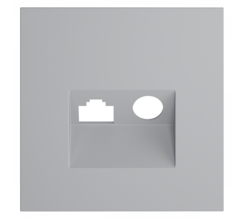 Накладка для розетки TV+RJ45 кат. 6 Voltum S70 (серый) VLS002716