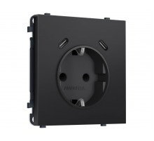 Комплект механизма электрической розетки SIGMA Черный матовый 2USB С+C 20W Ambrella Volt MS810510 (SP8105, PR165)