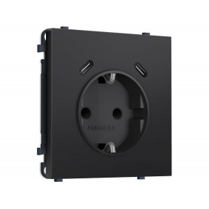 Комплект механизма электрической розетки SIGMA Черный матовый 2USB С+C 20W Ambrella Volt MS810510 (SP8105, PR165)