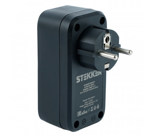 Сетевой фильтр 1-местный Stekker 220В 16А с выключателем Nova HM81-11-2 50691