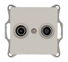 Розетка TV+FM Ф9.5mm оконечная с накладкой, цвет Тауп Jasmart G6204T