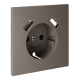 Накладка для розетки с заземлением и защитными шторками, с USB A+A Voltum S70 (капучино) VLS000914