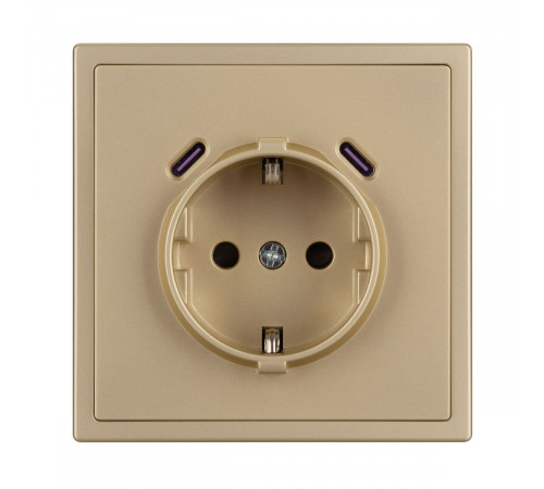 Механизм розетки с USB зарядкой Arlight SCT-NOBE-MUCC-SFPL-GD (230V, 16A) 061815