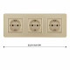 Розетка тройная (трехпостовая) с/з и шторками Arte Milano SET16-3-40-1x3 shampan