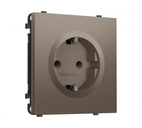 Комплект механизма электрической розетки SIGMA Темная бронза матовый 50Hz 2P+E с/з с/ш 16A-250V QUANT PRO Ambrella Volt MS637010 (SP6370, PR141)
