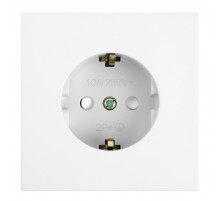 Розетка 1-местная с защитной шторкой с/з (механизм) Stekker Мия 250В 16А RST16-3110-01 белая магнолия 50440