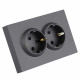 Розетка 2-местная СЗК Stekker 250В 16А Эмили RST16-5114-10ZK 50244