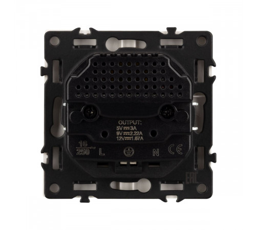 Механизм розетки с USB зарядкой Arlight  SCT-NOBE-MUAC-SFPL-CA (230V, 16A) 059444