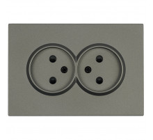 Розетка 2-местная с защитной шторкой Stekker Эмили б/з 250В 16А RST10-5116-09 антрацит soft touch 49929