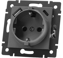 Механизм розетки с USB зарядкой Arlight SCT-MUAC-PL-GR-V (250V, 16A) 049831