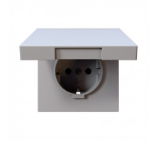 Розетка SCHUKO с крышкой и защитными шторками 16A 250V 2P+T, цвет Белый матовый (soft touch) Jasmart FD5505PWM