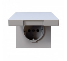 Розетка SCHUKO с крышкой и защитными шторками 16A 250V 2P+T, цвет Белый матовый (soft touch) Jasmart FD5505PWM