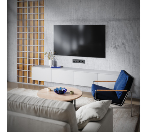 Розетка телевизионная встраиваемая Voltum S70 TV+RJ45 кат. 6, (черный матовый) VLS060708