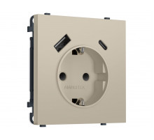 Комплект механизма электрической розетки SIGMA Кашемир 2USB A+C 20W Ambrella Volt MS350010 (SP3500, PR160)