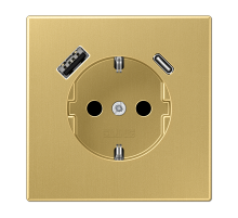Розетка SCHUKO с USB-зарядным устройством, тип A + тип С; латунь Classic Jung ME1520-15CAC