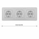 Розетка тройная (трехпостовая) с/з и шторками Arte Milano SET16-3-40-1x3 silver