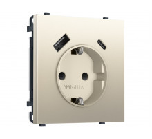Комплект механизма электрической розетки SIGMA Шёлк 2USB A+C 20W Ambrella Volt MS550010 (SP5500, PR160)
