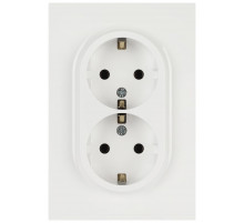Розетка ЭРА Arktik 16-2104-01 двойная с заземлением 2X2P+E Schuko 16А-250В белый Б0070444