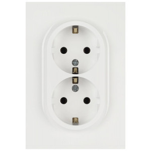 Розетка ЭРА Arktik 16-2104-01 двойная с заземлением 2X2P+E Schuko 16А-250В белый Б0070444