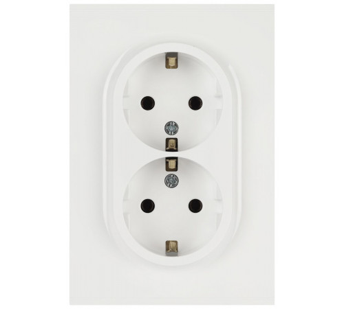 Розетка ЭРА Arktik 16-2104-01 двойная с заземлением 2X2P+E Schuko 16А-250В белый Б0070444
